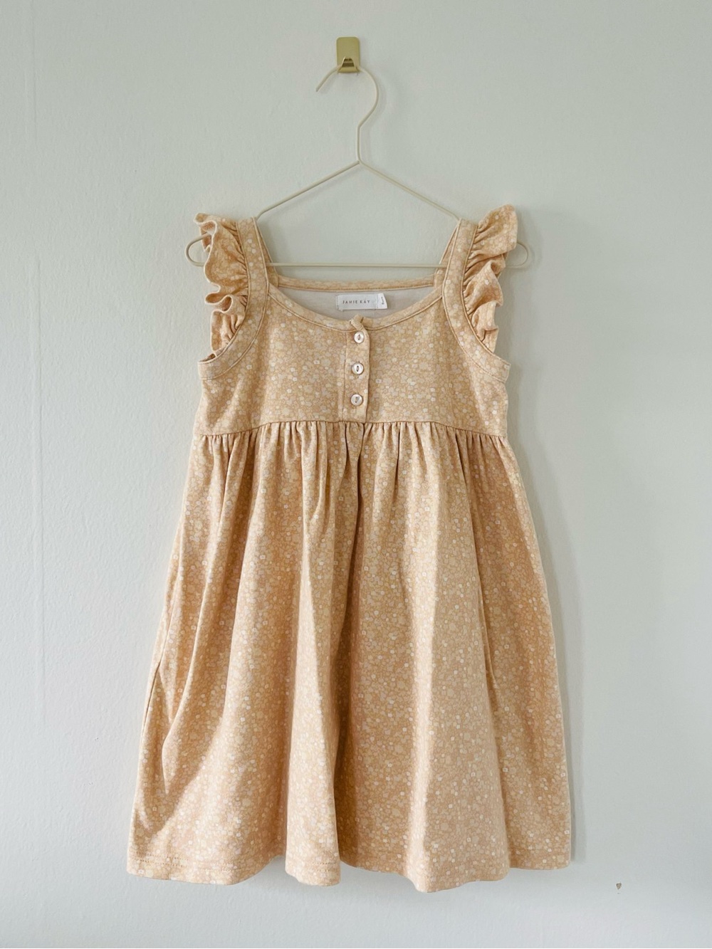 Jamie Kay Cream Floral Ruffle Sleeve Dress